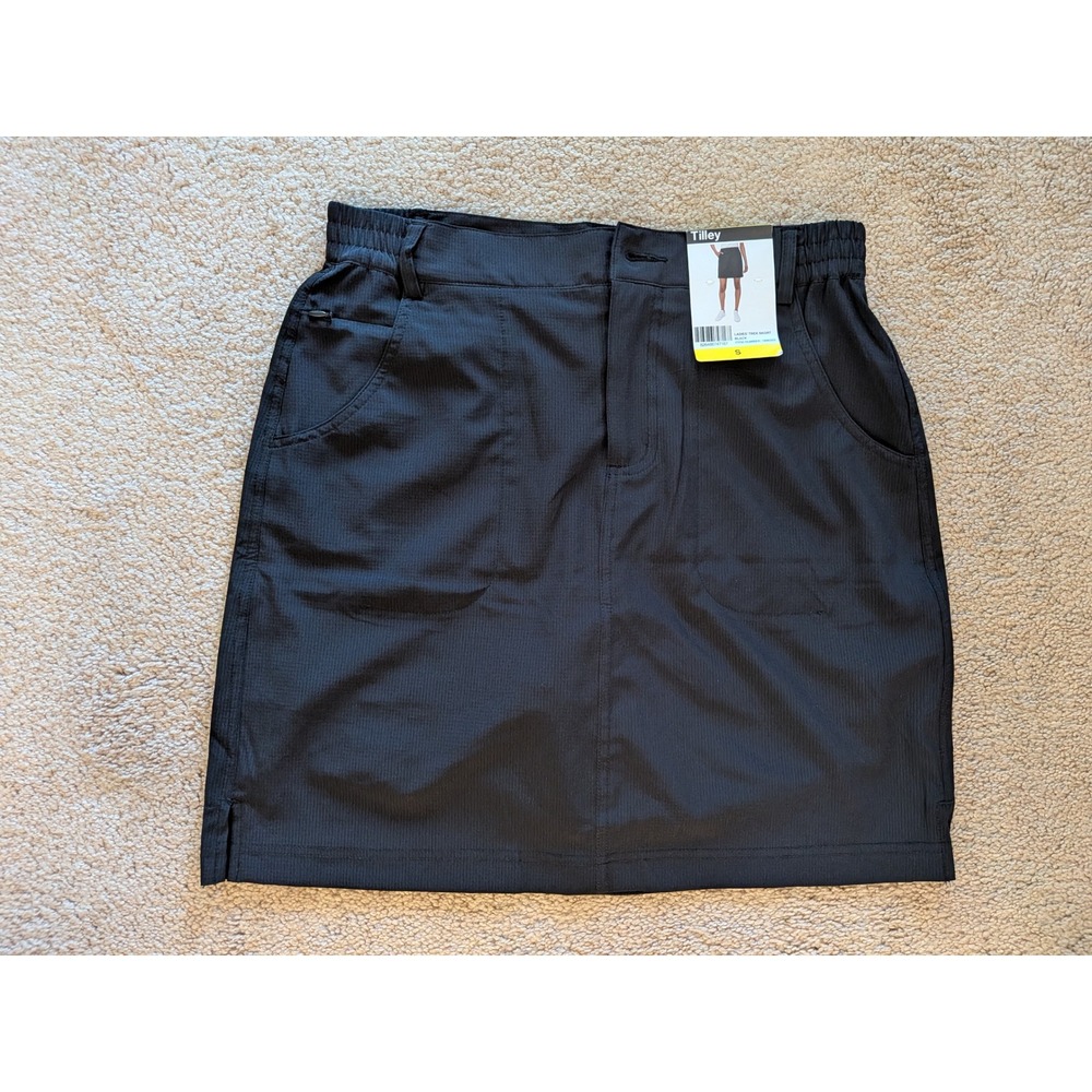 NWT Tilley Ladies Trek Skort Black Athletic Hiking Travel Utility Sz Small